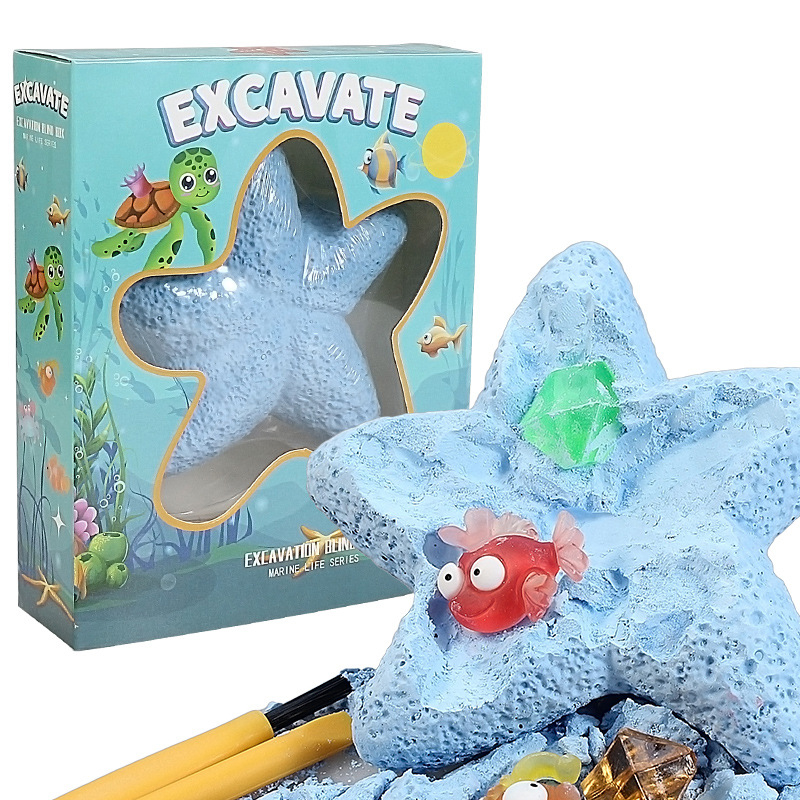 Kids Outdoor Digger - Starfish Marine Life Gemstone Dig Kit