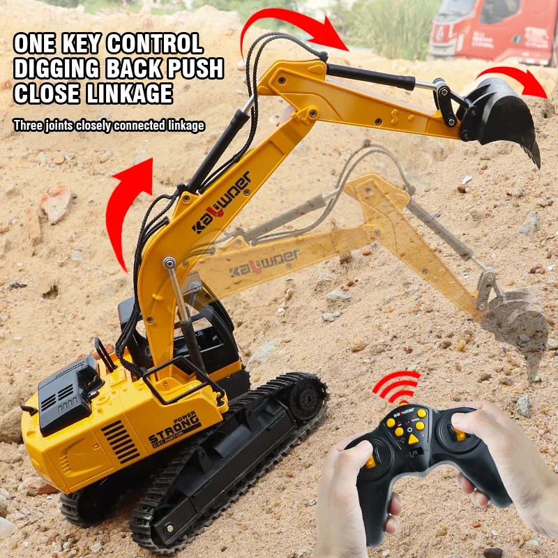 Kids Outdoor Digger - Huina Rc Excavator 1/24 9Ch Remote