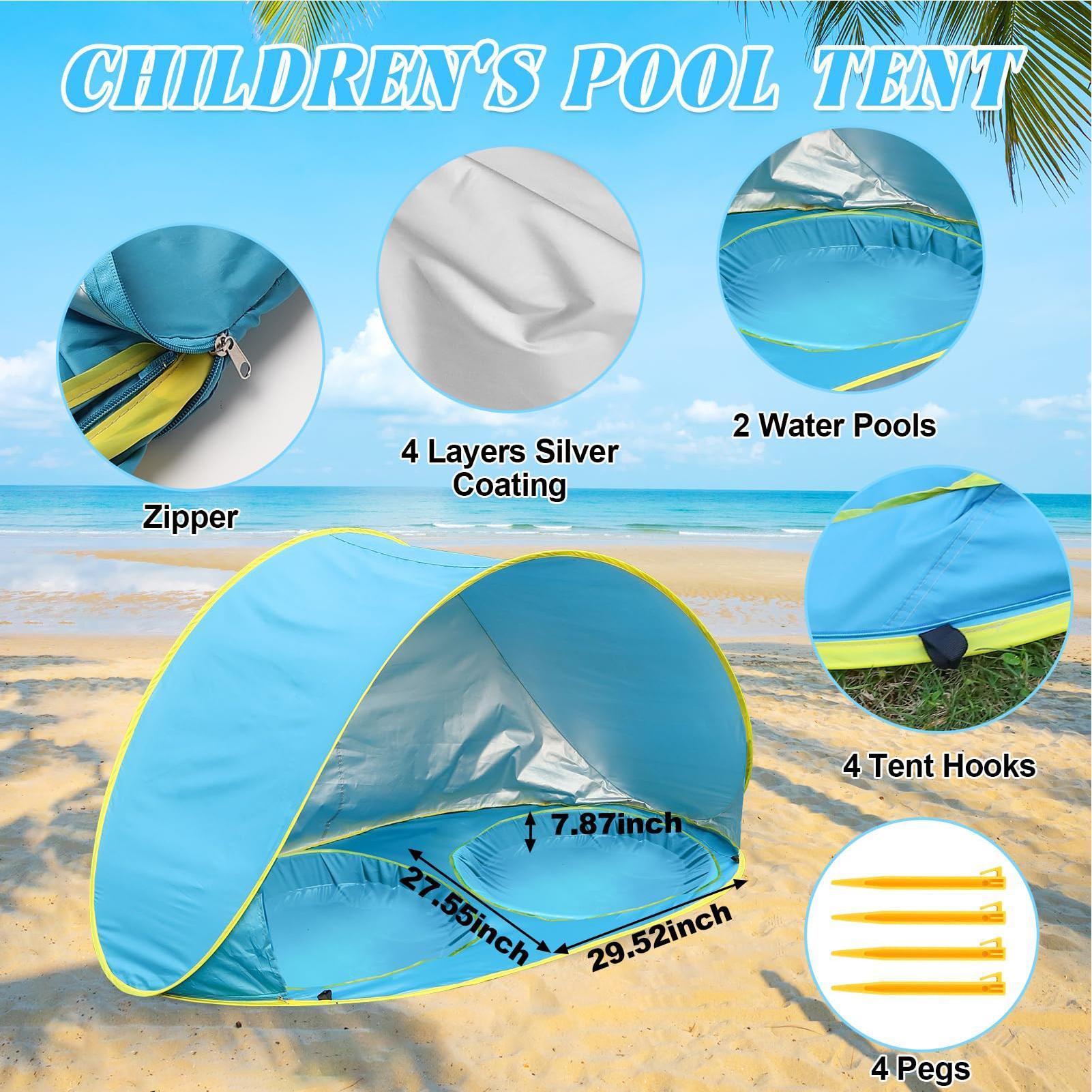 Kid Beach Tent With Pool UV Pr - Kids Outdoor Tent ulasan dan harga