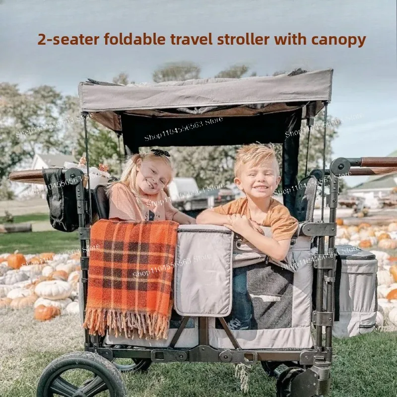 2-Seat Folding Wagon with Cano - Kids.Outdoor Utensils ulasan dan harga