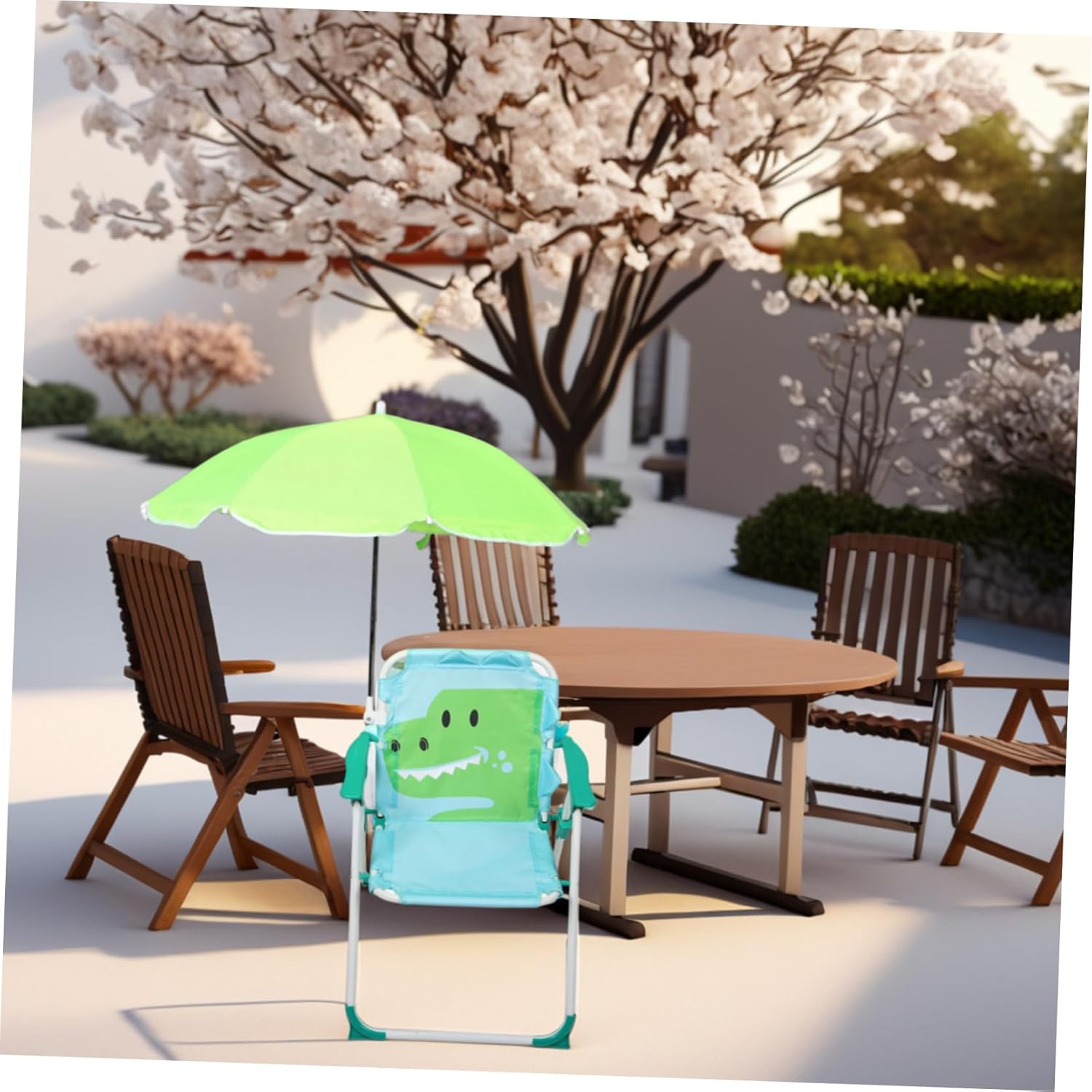1 Set Folding Beach Chair with - Kids Outdoor Lounge Chair With Umbrella ulasan dan harga