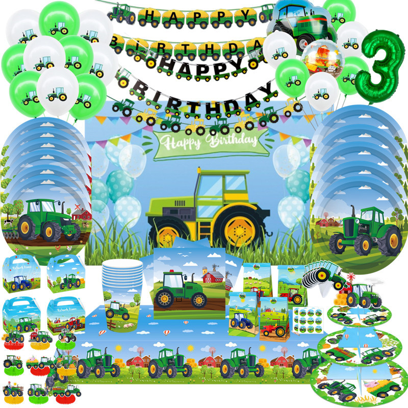 Green Farm Tractor Theme Dispo - Kids Outdoor Digger ulasan dan harga
