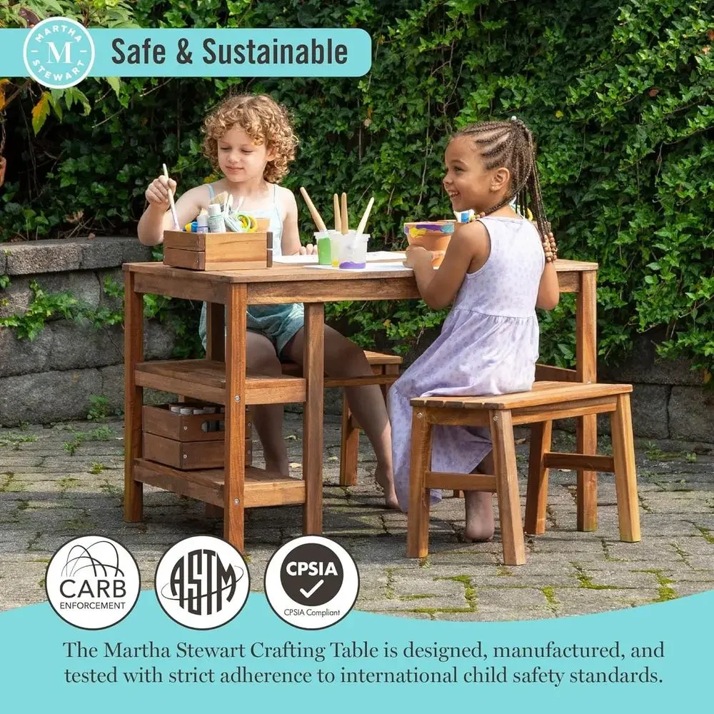 Kids Outdoor Crat Table and 2  - Kids Outdoor Activity Table ulasan dan harga