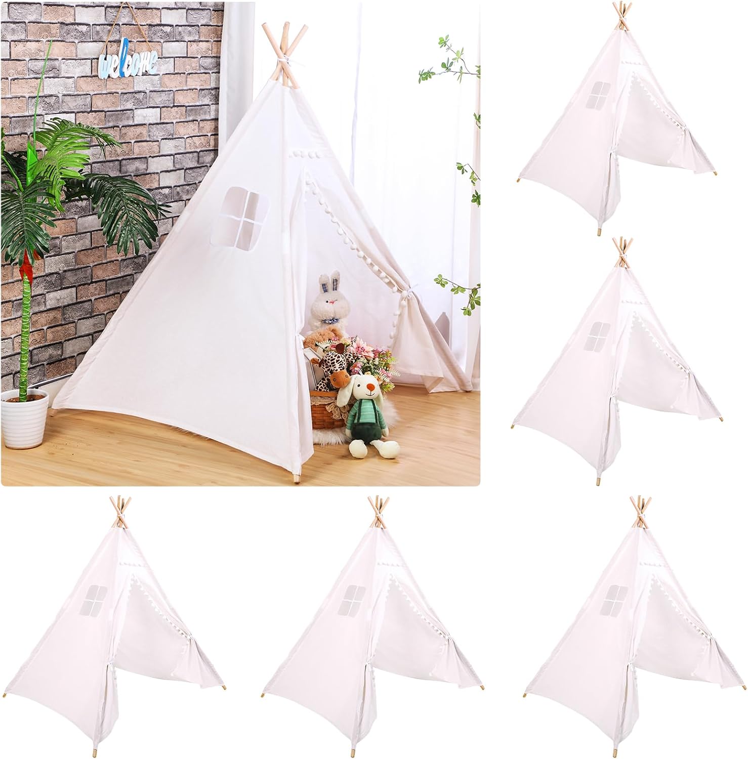 Windyun 6 Pcs Kids Teepee Tent - Kids Outdoor Tent ulasan dan harga