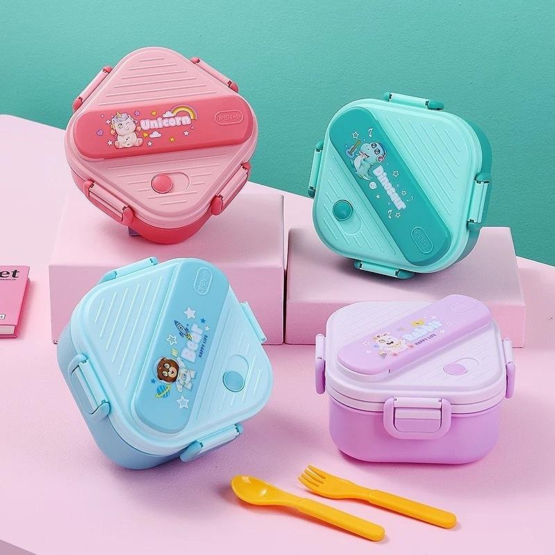 Cute Cartoon Kids 3 Compartmen - Kids.Outdoor Utensils ulasan dan harga