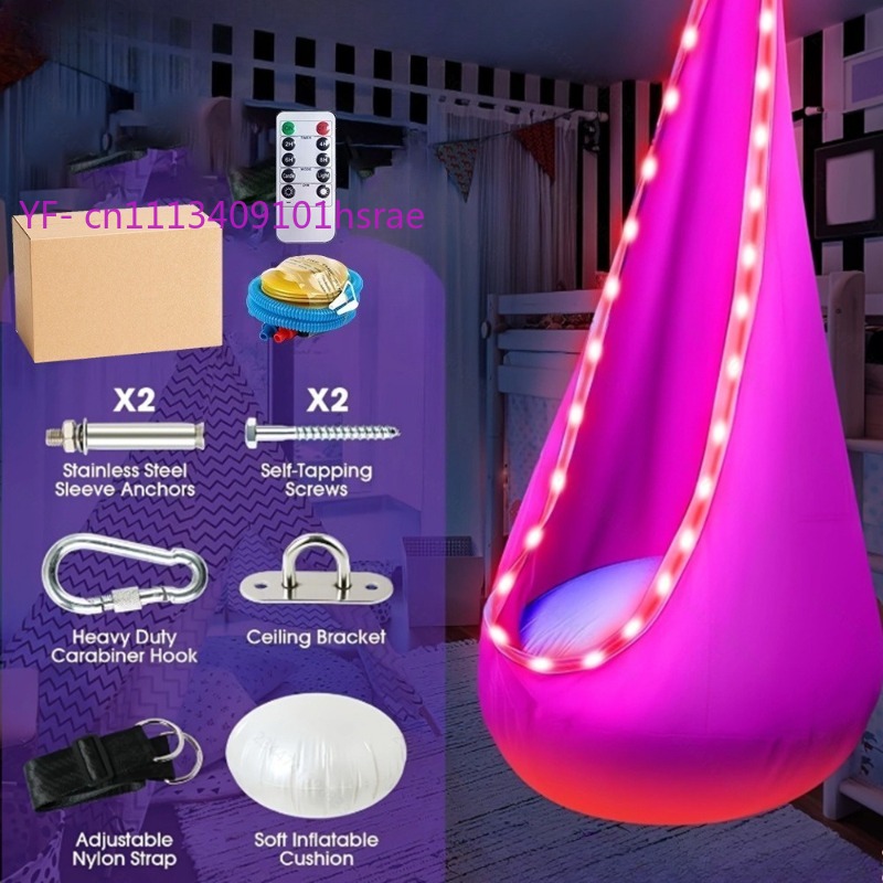 Glowing LED Inflatable Hammock - Kids Outdoor Swing Chair ulasan dan harga