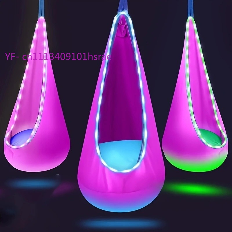 Glowing LED Inflatable Hammock - Kids Outdoor Swing Chair ulasan dan harga