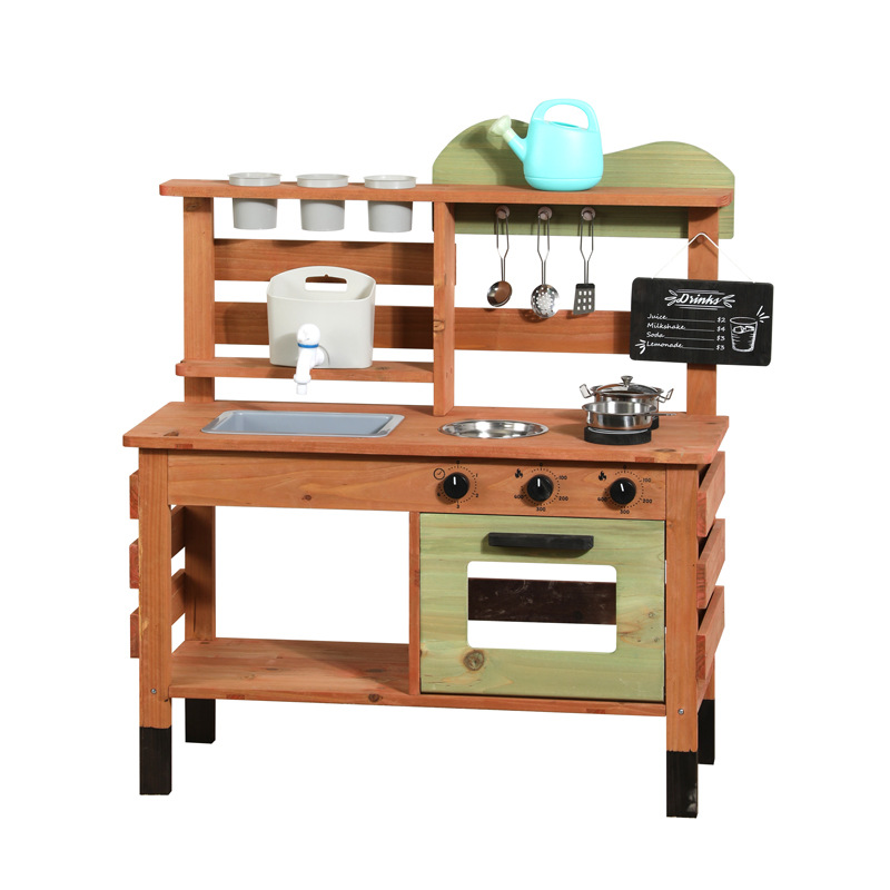 Kids Wooden Playhouse Toy with - Kids.Outdoor Utensils ulasan dan harga