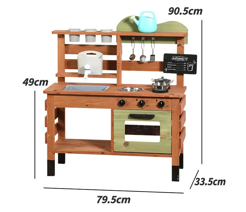 Kids Wooden Playhouse Toy with - Kids.Outdoor Utensils ulasan dan harga