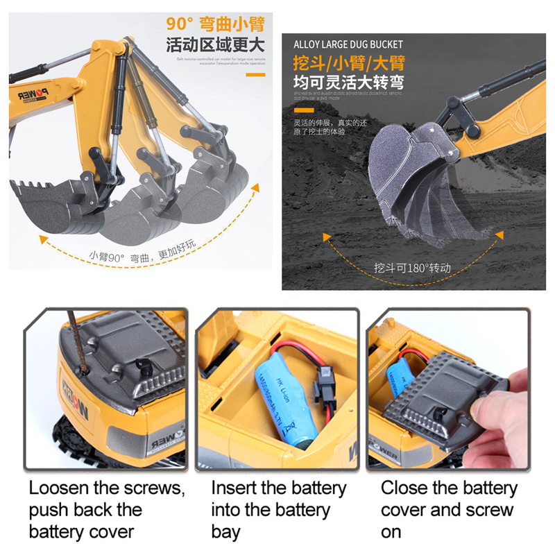 RC Excavator 2.4Ghz 6 Channel  - Kids Outdoor Digger ulasan dan harga